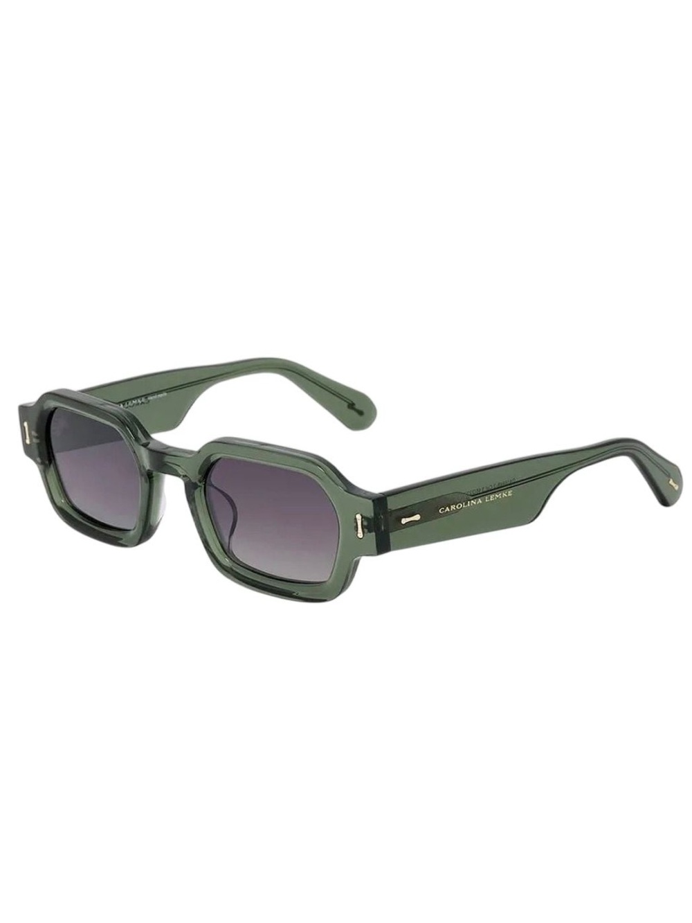 NEW Carolina Lemke Nash Green Olive Translusent Frame Gradient Sunglasses